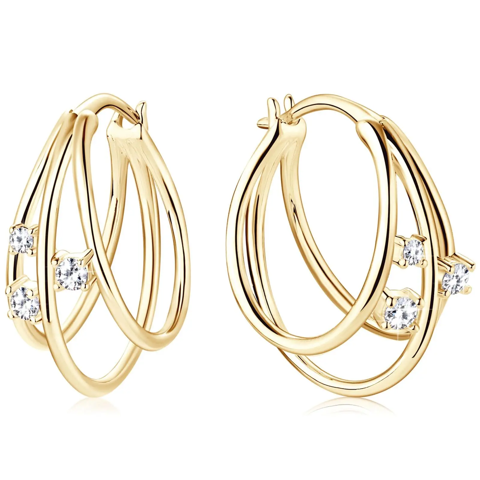 

Custom 925 Sterling Silver Gold Plated Fine Jewelry Moissanite Large Hoops Earrings For Women