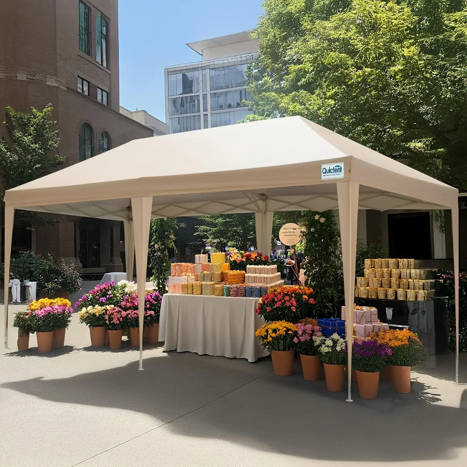 

10x20 Pop up Canopy Tent, Easy Setup and Wheeled Bag for Commercial, Outdoor, Camping, Parties, Markets and tant Shelt