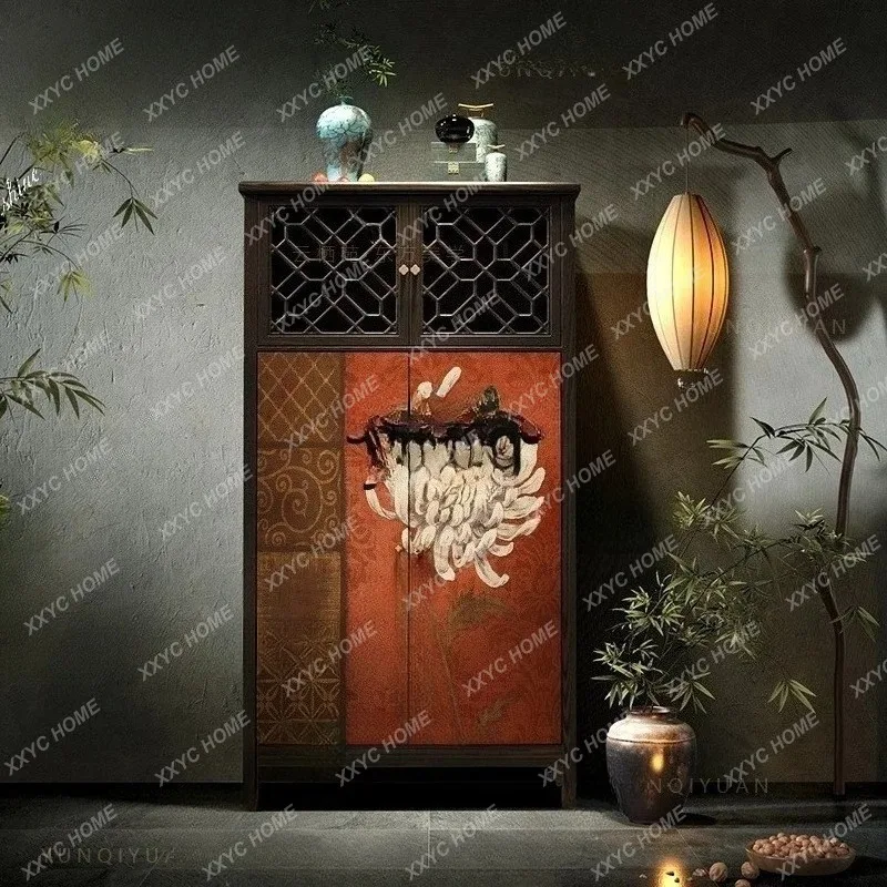 XX solid wood wardrobe household bedroom wall storage locker living room side cabinet