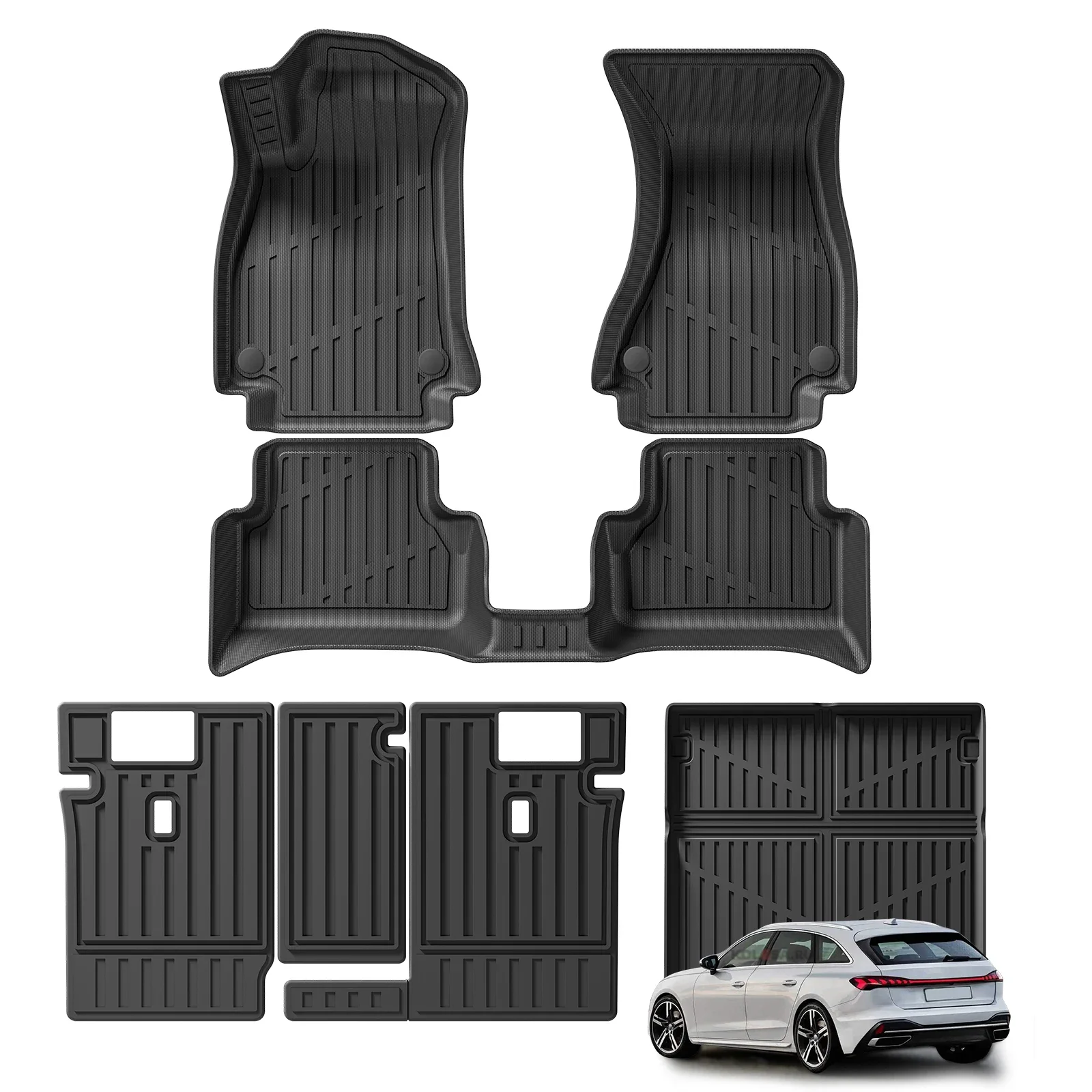 

for Audi A4 Avant 2021 - 2023 TPE 3D Car Floor Mats Cargo Liner Trunk Backrest Pad Left Hand Drive