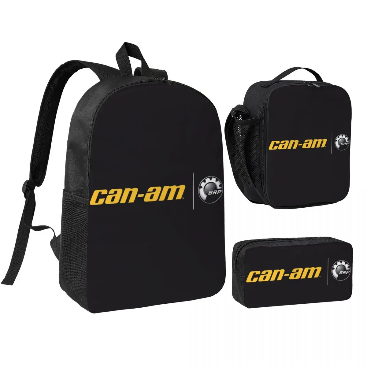 Can-Am BRP Motorcycle Backpack Boys Girls BookBag School Bag Shoulder Bags 3ps Insulated Lunch Bag Pencil Case