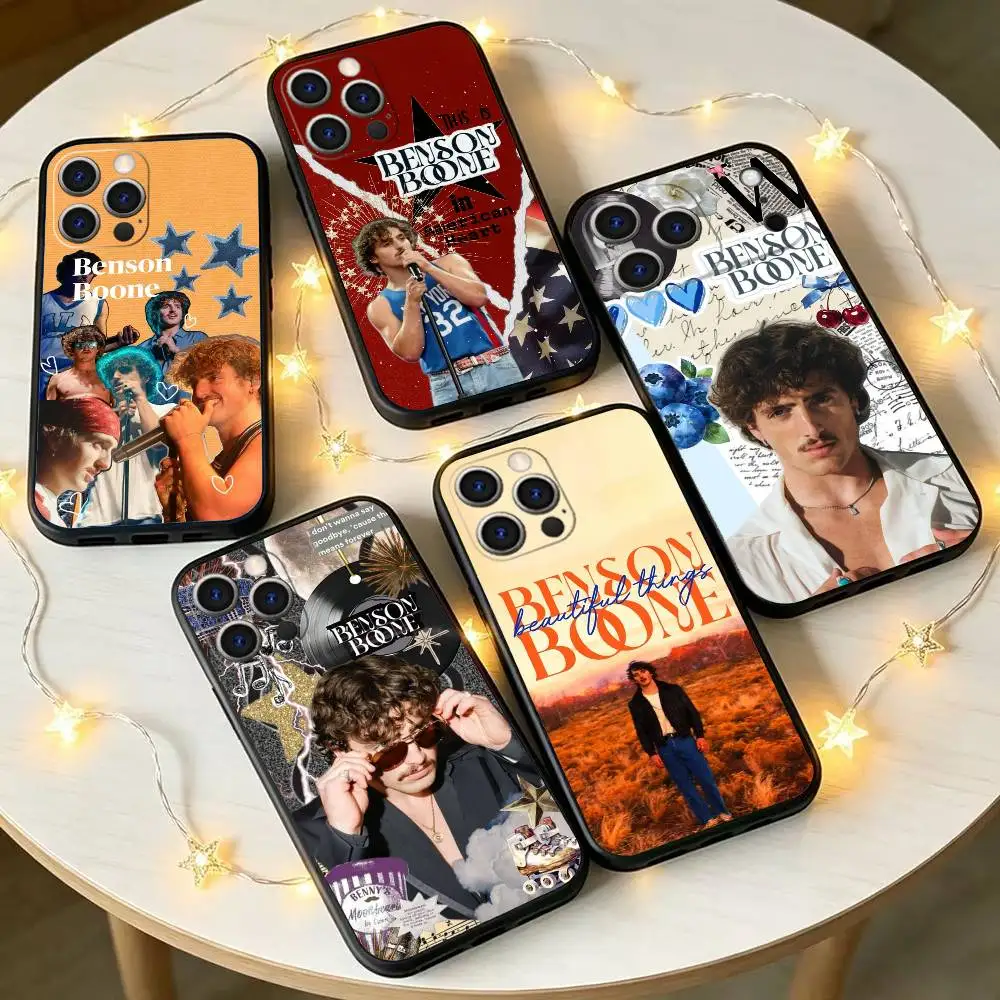 

Benson B-Boone Pop Singer Phone Case For iPhone 17,16,15,14,13,12,11 Plus,Pro Max,XS,Soft Silicone Black Cover