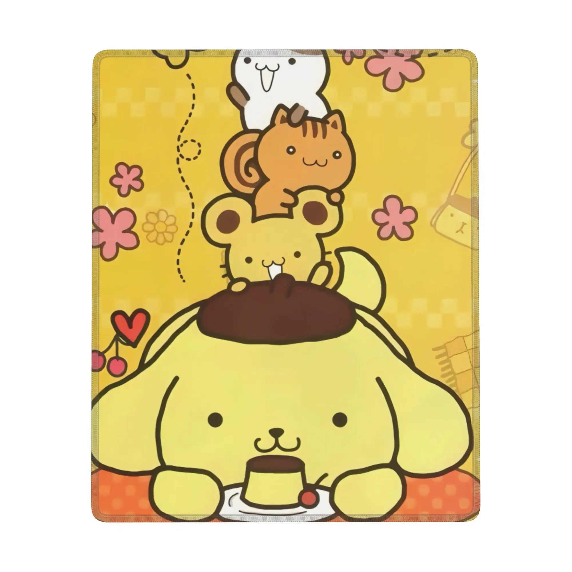 

Pom Pom Purin резиновый коврик для мыши Нескользящий настольный кожаный водонепроницаемый устойчивый к царапинам легко чистящийся коврик для ПК, ноутбука, рабочего стола