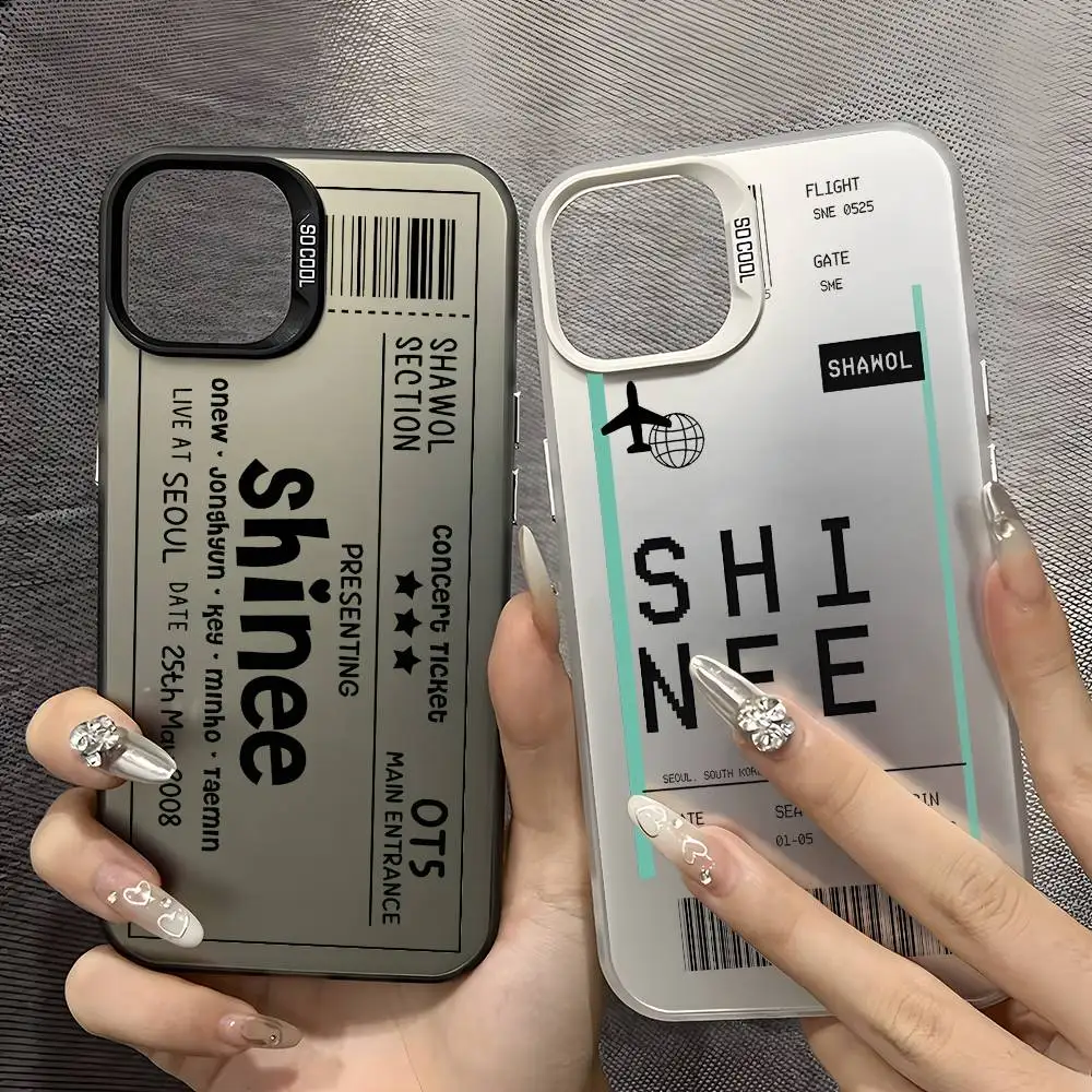 Kpop Band S-SHINees Telefoonhoesje voor IPhone 17 16 15 14 13 12 11 Pro Max Zwart Paars Mat Laser Metallic Aurora Funda