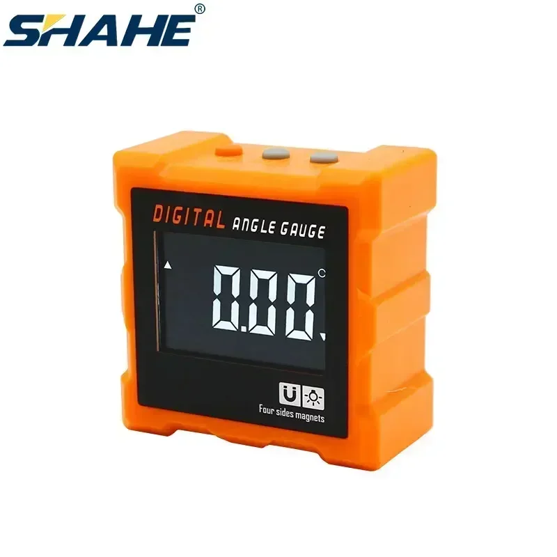 SHAHE Digital Angle Gauge Level Box Angle Finder طاولة منقلة رقمية مع قاعدة مغناطيسية بأربعة جوانب