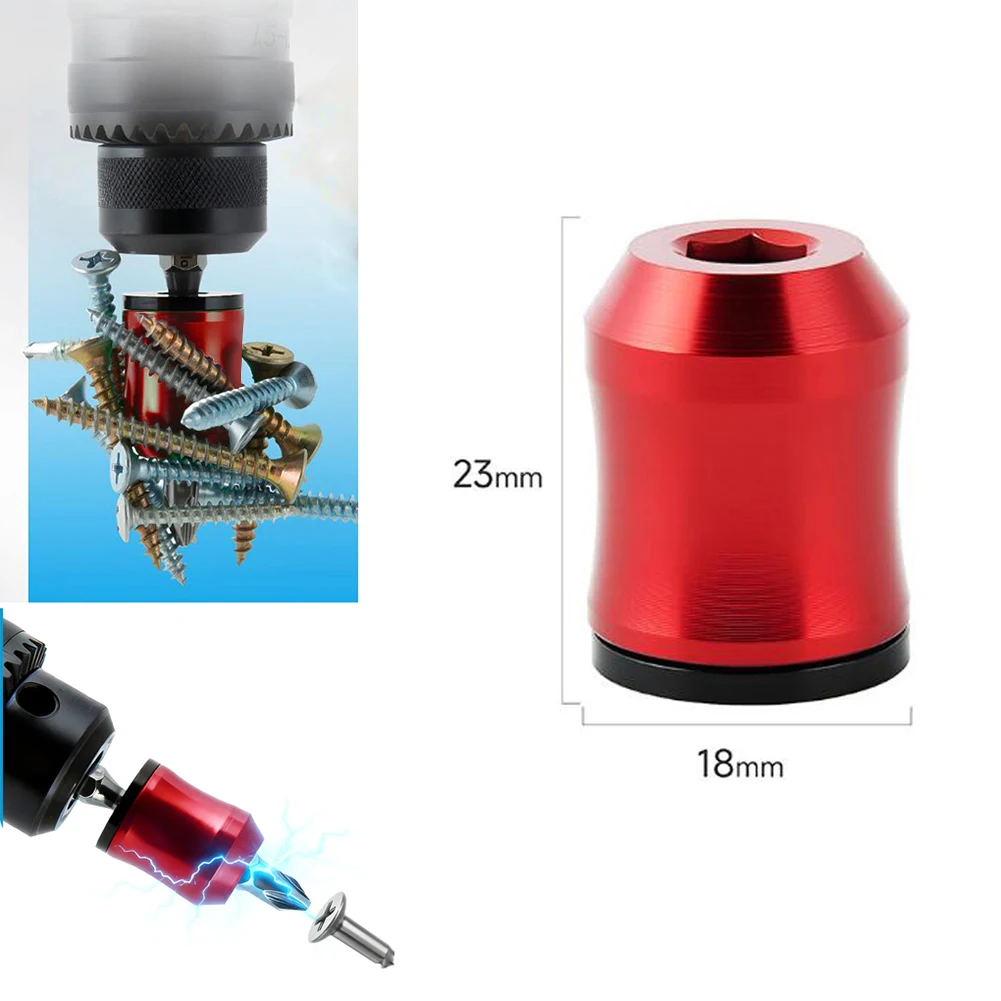 Магнитная головка сверла, отвертка, кольцо, намагничивающий инструмент, алюминиевый сплав, повышает магнетизм наконечника для ручных инструментов с хвостовиком 6,35 мм