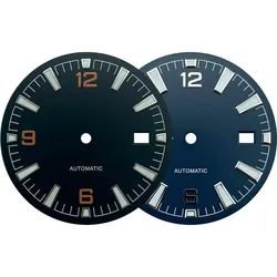 NH35 watch dial 33mm blue sterile dial BGW9 blue luminous dial modified watch accessories suitable for NH35 movement Planet 600M