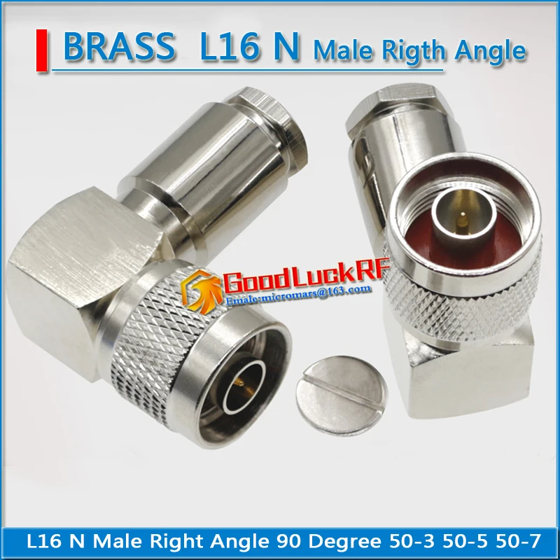 L16 N Male 90 Degree Right Angle Clamp For LMR195 RG58 RG142 RG5 RG6 RG304 LMR400 RG8 RG213 RG165 Cable RF Coaxial Adapters