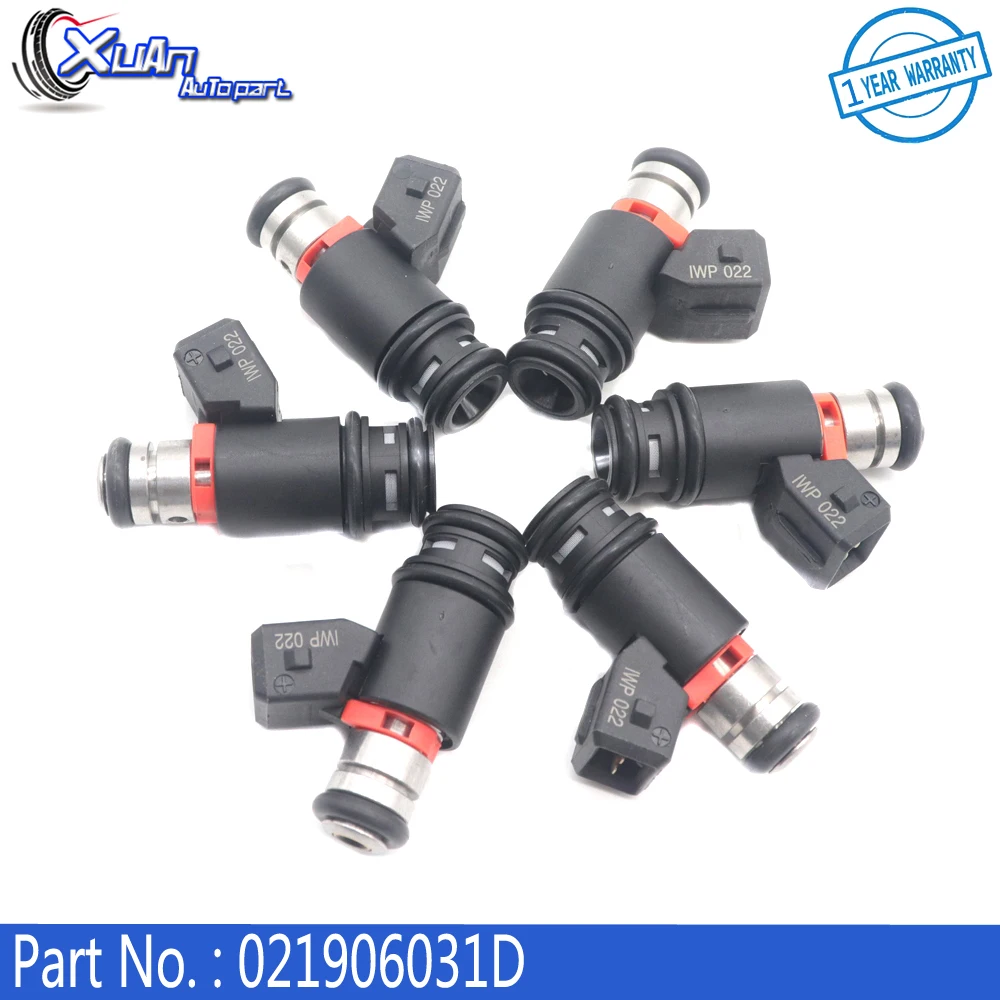 

6 шт. автомобильная топливная форсунка 021906031 D для Volkswagen Golf Jetta EuroVan 1999-2003 IWP022