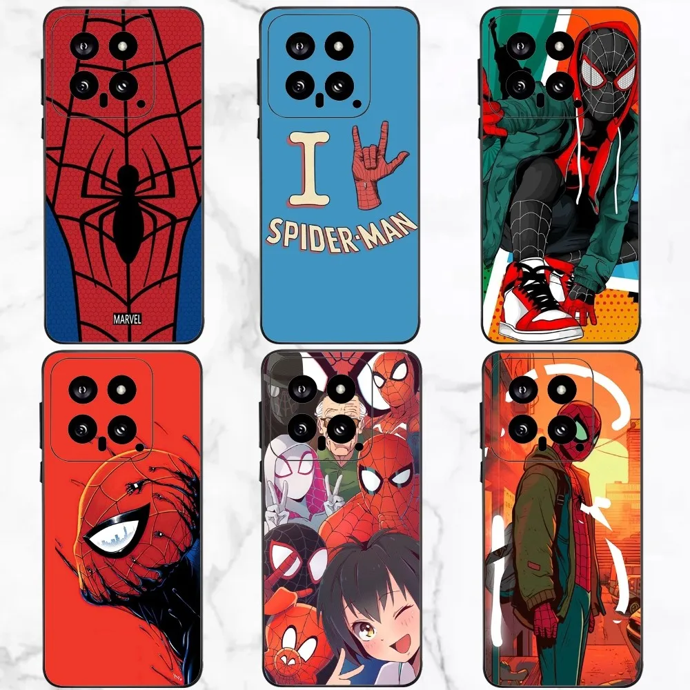 M-Marvel S-Spider-Man Phone Case For Xiaomi 11 Redmi Note 11 5G 8T 9A 9 10T Note8Pro Note9 12SUltra Black Case