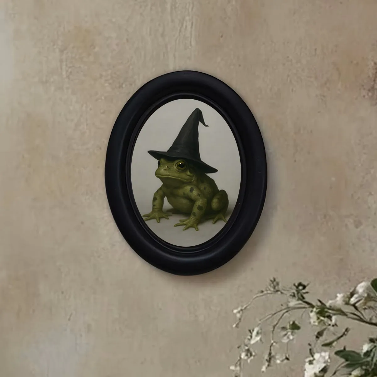 1 Piece of Dark Academia-Style Frog Wizard Wall Art, Quirky Framed Hanging Painting, Wall Decoration for Bedroom and Living Room, Suitable for Wall Decoration during Halloween and Christmas and Other Holidays