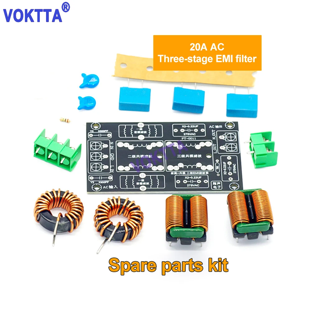 Power Filter Board EMI Filter AC Mains Purification HiFi Audio Amplifier Power Filtering Module 10A 20A 4A AC to AC 110-250V