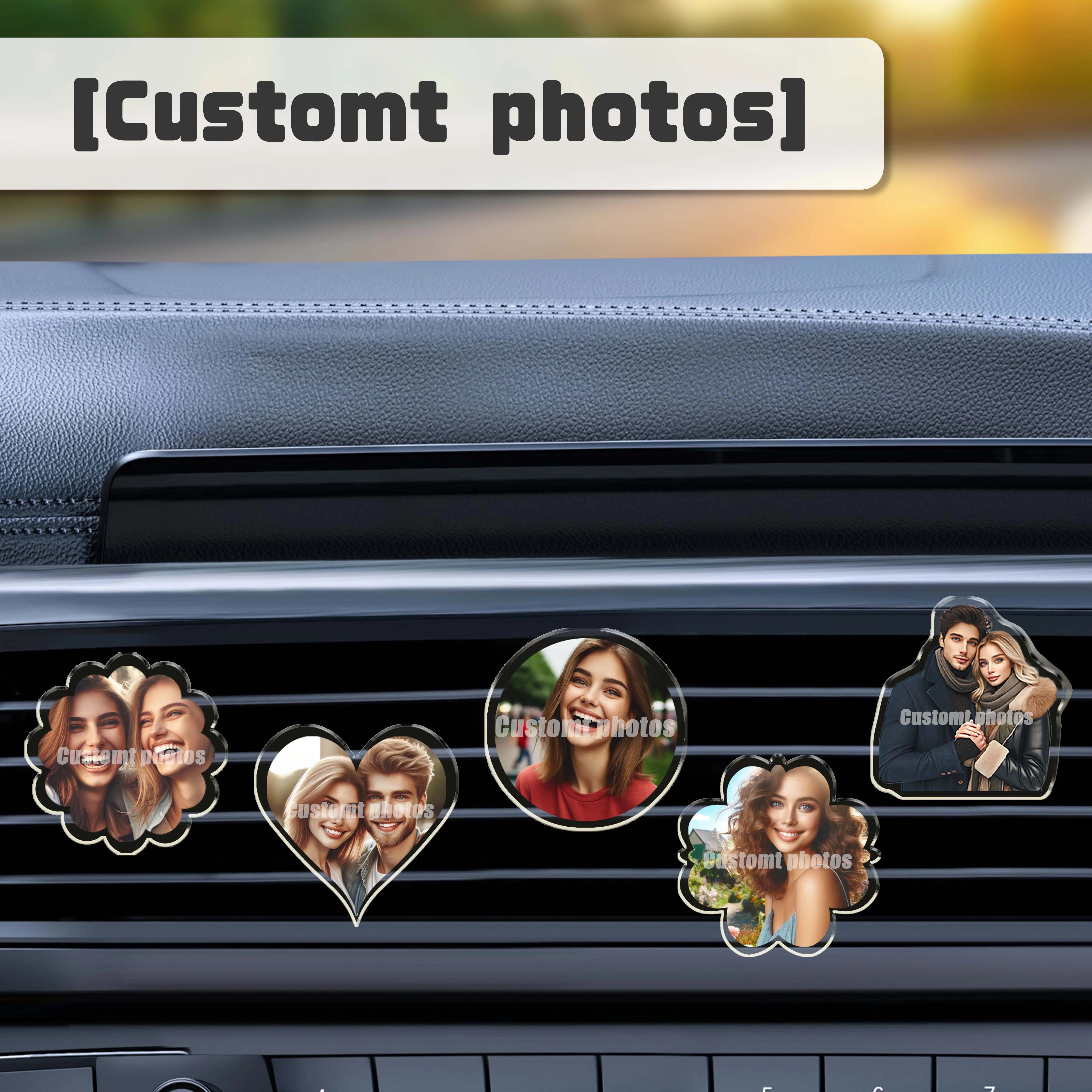 Car Interior Decoration, Car Air Conditioning Vent Decoration Buckle Without Aromatherapy, Customized Photo Gift Decoration