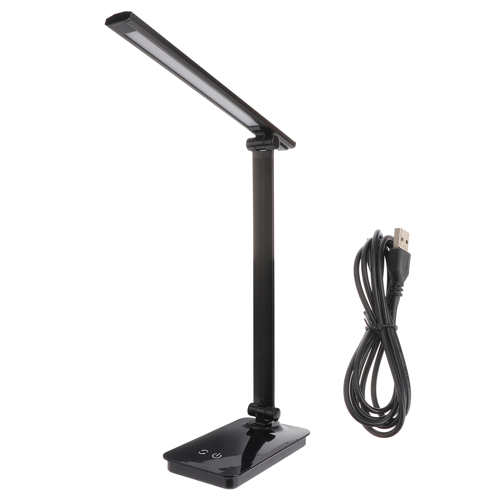 

Foldable Black LED Desk Lamp USB Touch Control Adjustable 3-Level Brightness Dimmable Eye-Protection Reading Table Light