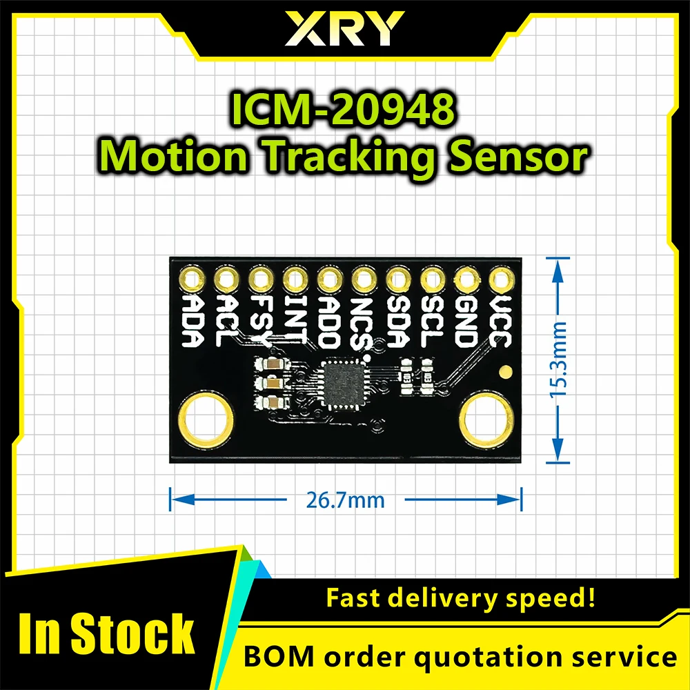 Moduł czujnika XRY ICM-20948, 9-osiowy czujnik MEMS do śledzenia ruchu, energooszczędne układy scalone ICM20948 — zdjęcie produktu 4