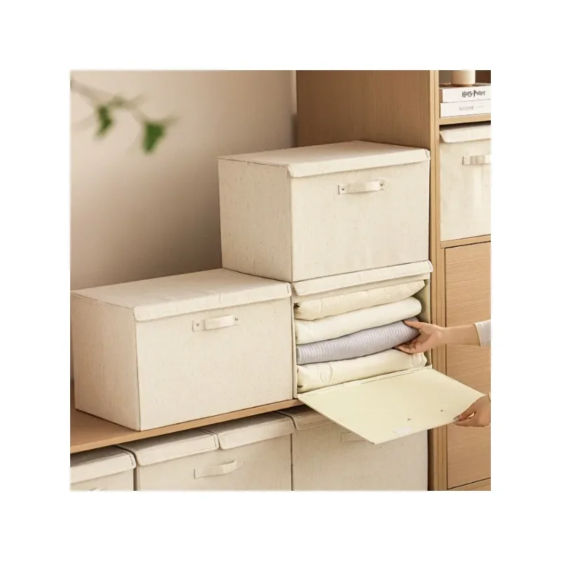 

Fabric Home-use Large Capacity Stackable Double Open Cover Storage Box Multi-function Storage Box