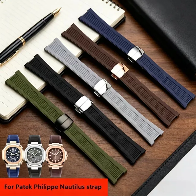 High Quality Silicone Rubber Watchband For Patek Philippe Nautilus Series 5711 5712 5980 Waterproof Watch Strap Bracelet Male