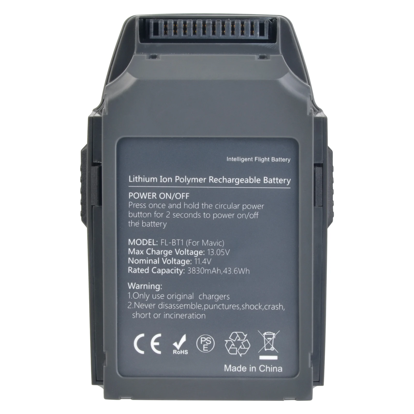 بطارية بديلة ذكية للطيران من Pickle Power لـ DJI Mavic Pro، Mavic Pro Platinum، Mavic Pro باللون الأبيض