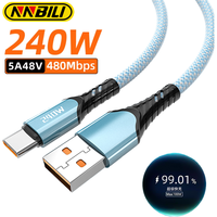 NNBILI 240W 5A Fast Charge USB Type C Quick Charge Cable For Samsung S24 Realme Xiaomi 14 Huawei OPPO OnePlus Phone Data Cables