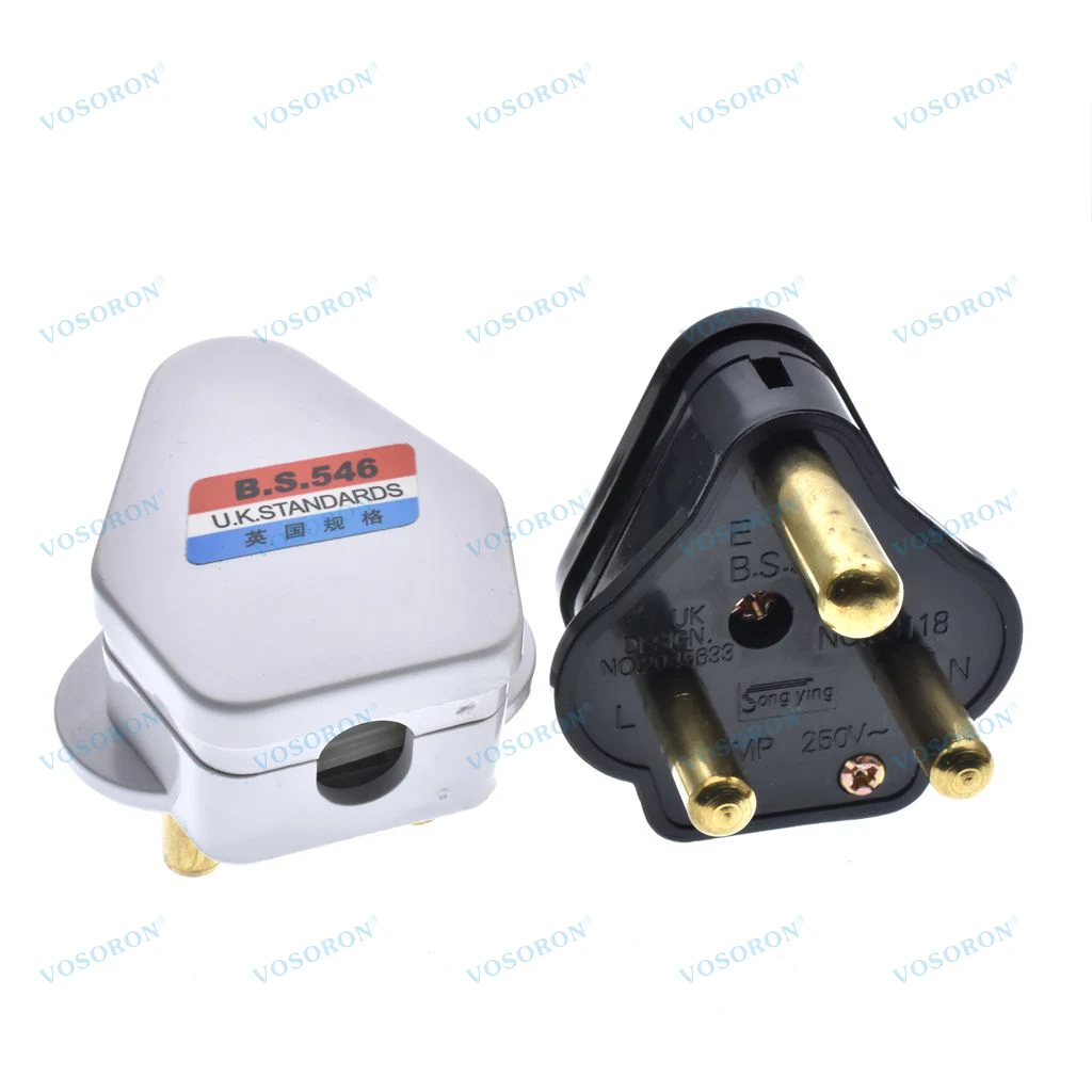 South Africa power cord plug AC250V 5A/15A round 3 pins BS546 High power India wiring plug