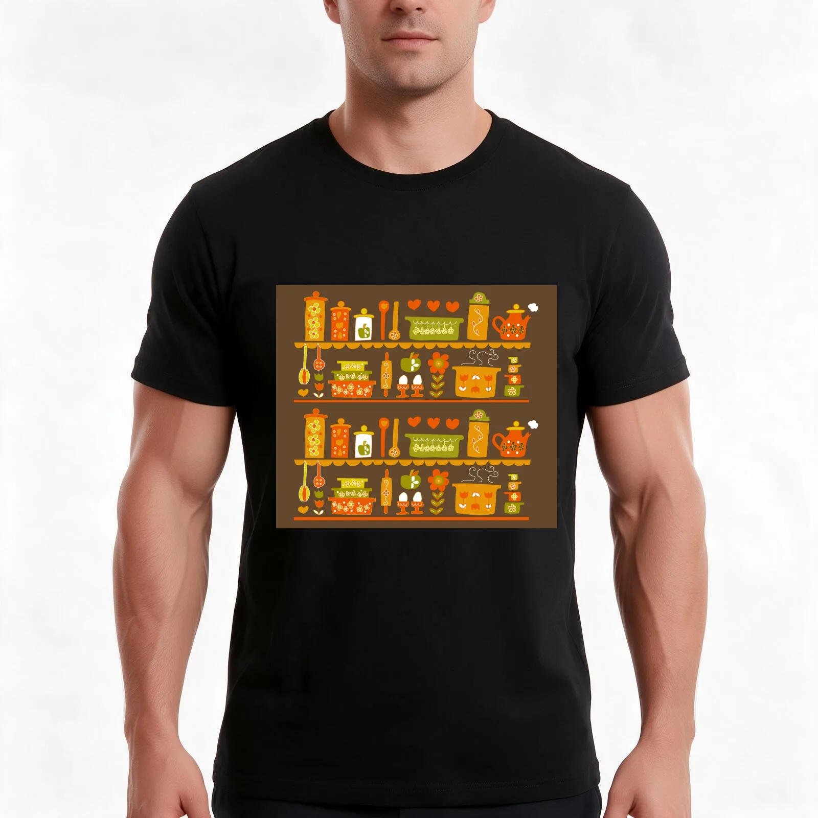 Lets Cook at Home T-Shirt, Summer Casual Cotton Tee, Oversized Streetwear Tops, Vintage Graphic Print, Loose Fit Short Sleeve