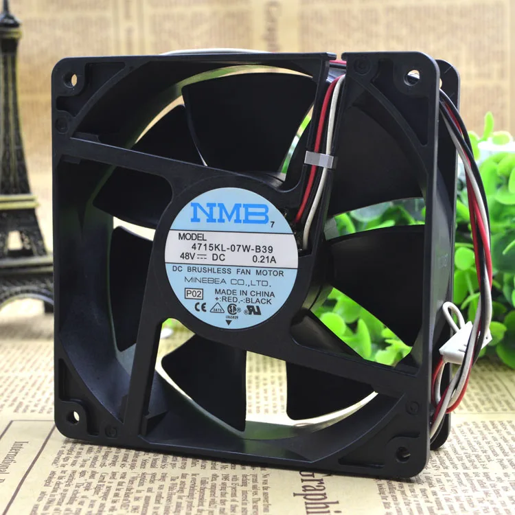 

12038 Вентилятор для NMB 4715KL-07W-B39 120x120x38 мм 48 В 0,21 А 2950 об/мин 108CFM Инверторный вентилятор с шарикоподшипником