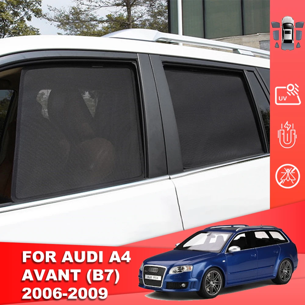 

For Audi A4 AVANT B7 2004-2008 Magnetic Car Sunshade Shield Front Windshield Curtain Rear Side Baby Window Sun Shade Visor