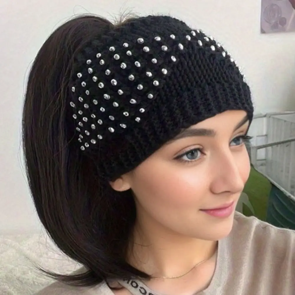 Elastic Knitted Headbands Cap Handmade Wide Brim Women Headband Hat Bundled Hair Sports Hair Accessories Hair Bands