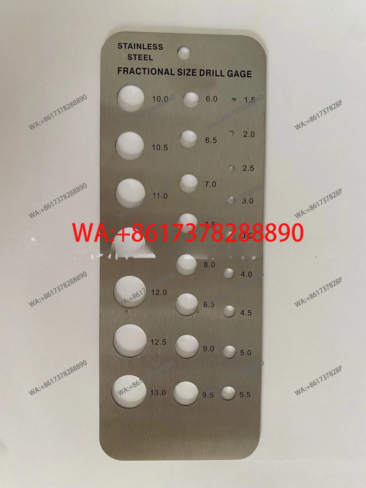 Stainless Steel Metric Bit Gauge 1.5-13 mm Diameter Gauge 24 Hole Aperture Diameter  Porous Gauge