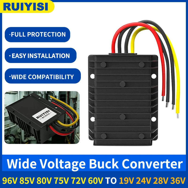 Wide Voltage Buck Converter 96V 85V 80V 75V 72V 60V to 19V 24V 28V 36V High Efficiency Power Supply Module for E-bike Golf Cart