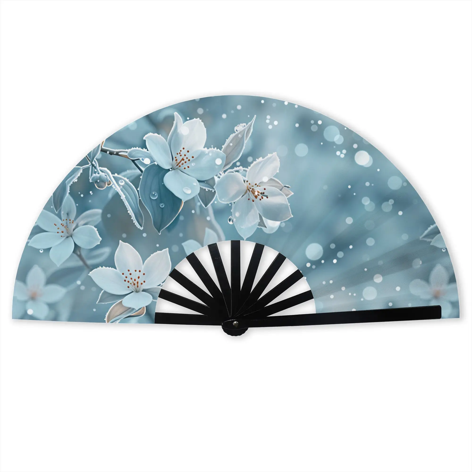 Luxury High 3D Floral Portable Pocket Fan Travel Fashion Trend 3D Flowers Folding Fan Chinese Dance Cooling Handheld Fans