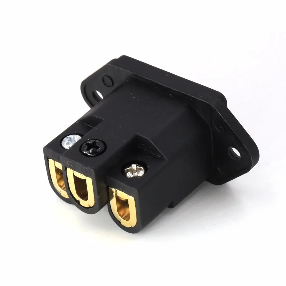 2Pcs HiFi FI-06(G) Pure Copper Gold Plated AC IEC Inlet Socket HiFi Power IEC Female Connector