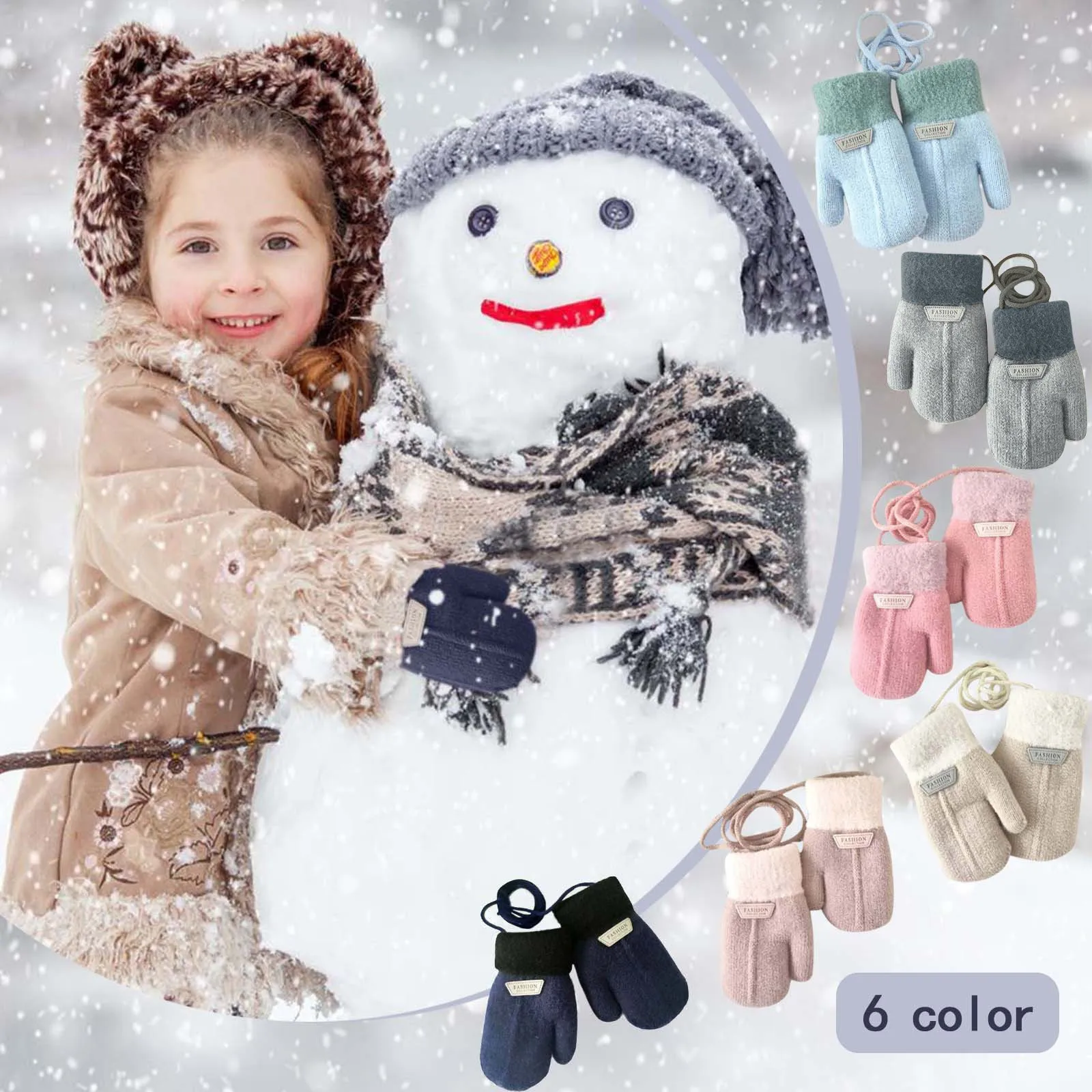 Snow Gloves For Kids Mittens For Baby Girls Boys Toddler Winter Snow Ski Gloves Kintted Warm And Soft Sports Gloves перчатки