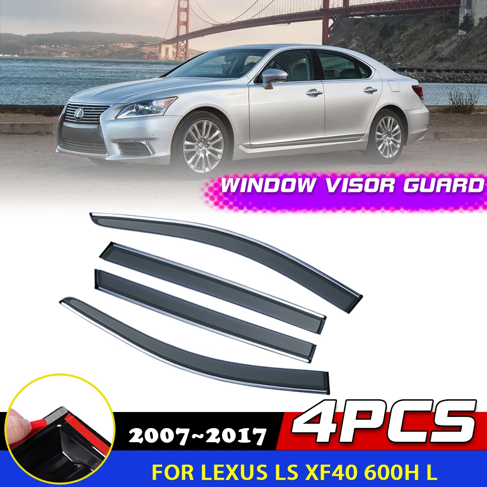 Windows Visor for Lexus LS XF40 600h L 460L 2007~2017 Door Smoke Deflector Guards Cover Awnings Sun Rain Eyebrow Accessories