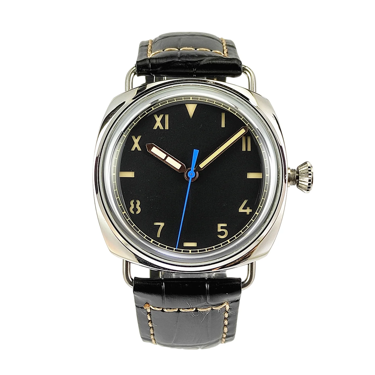 

Vakuy 44mm Men's Quartz Watch VH31 Movement Retro Design 50M waterproof Mineral Glass Luminous Dial 316L Stainless Steel Wristwa