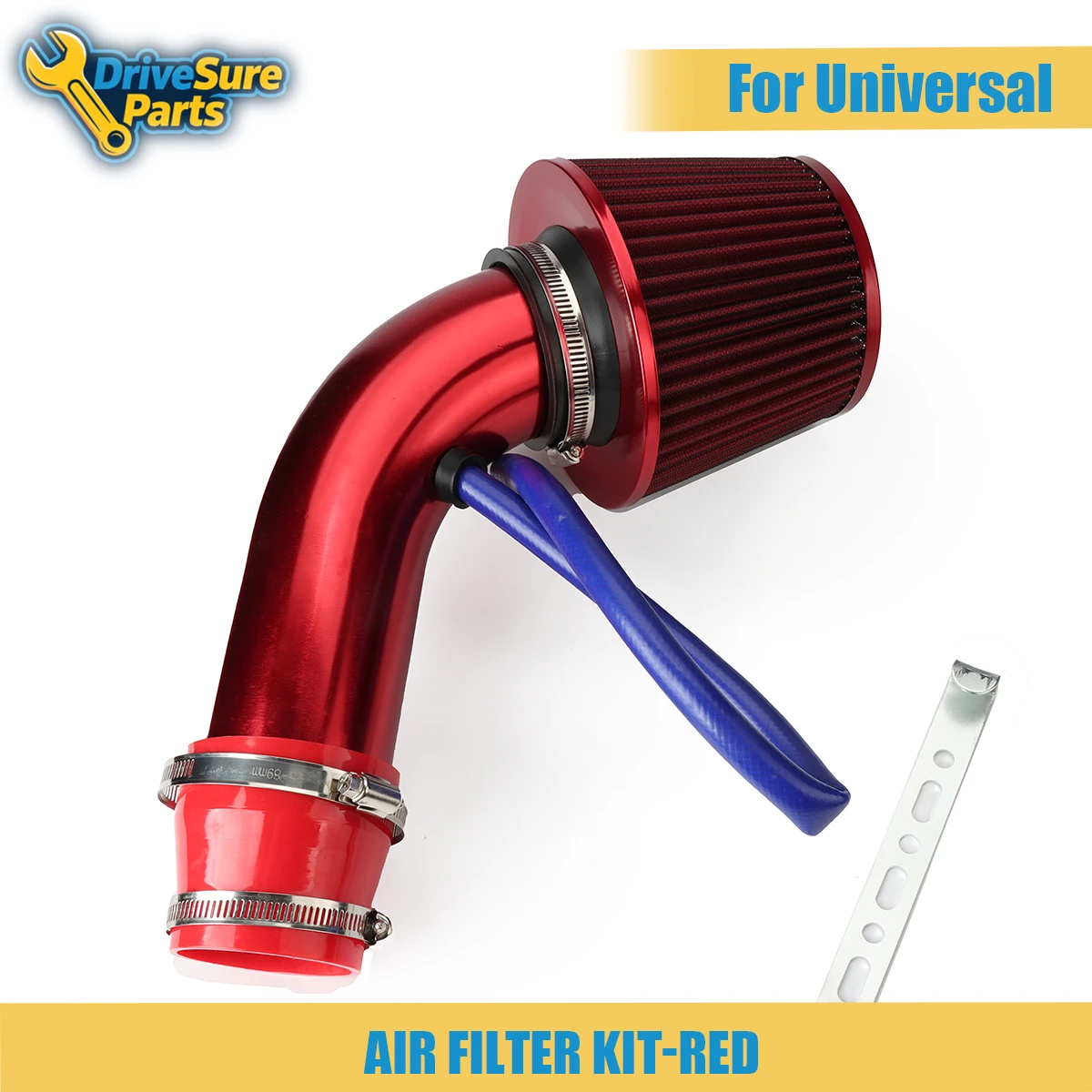 

Universal 76mm Red Car Refitted Winter Mushroom Head Air Filter Intake Pipe Filter High Flow High Cold Air Filter Aluminum Pipe