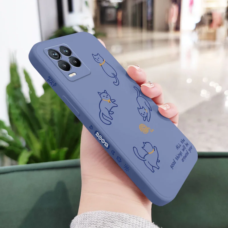 Line Animals Phone Case For OPPO Realme 11 10 8 8i 7 7i 6 Pro C12 C15 C20 C21Y C35 C25 C25S F19 F17 F9 Pro Cover