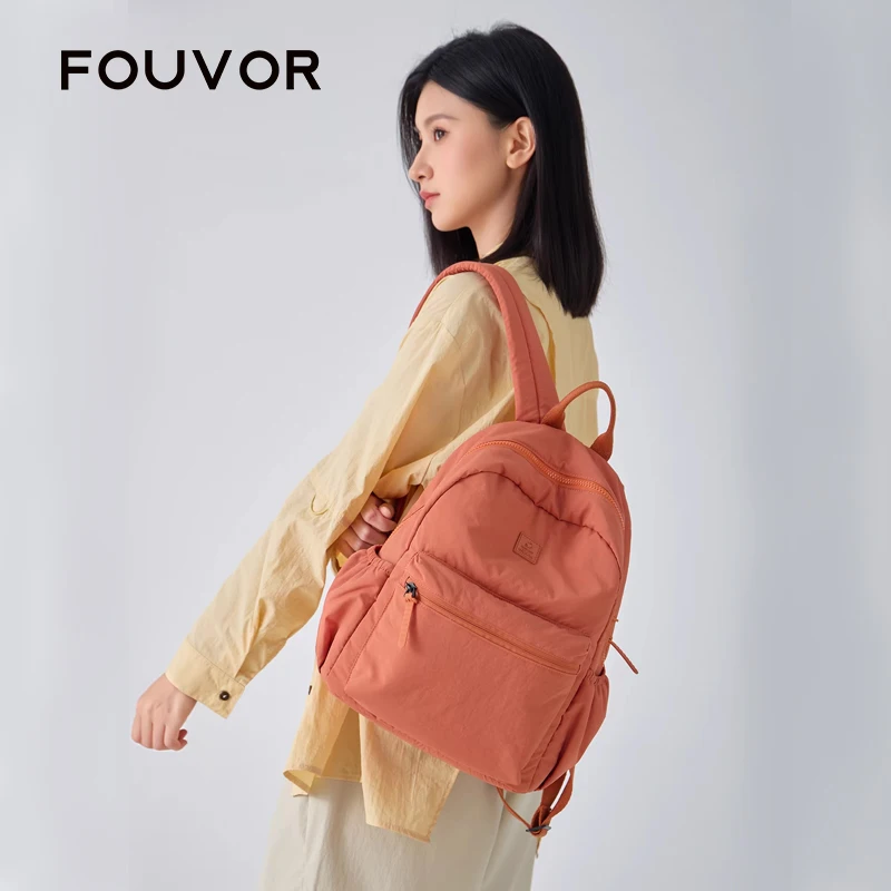 

Fouvor Airplane Cabin Backpack Large Capacity Multi-Pocket Padded Strap Laptop Bag 2026 Fashion Casual Women's Backpacks 3071-16