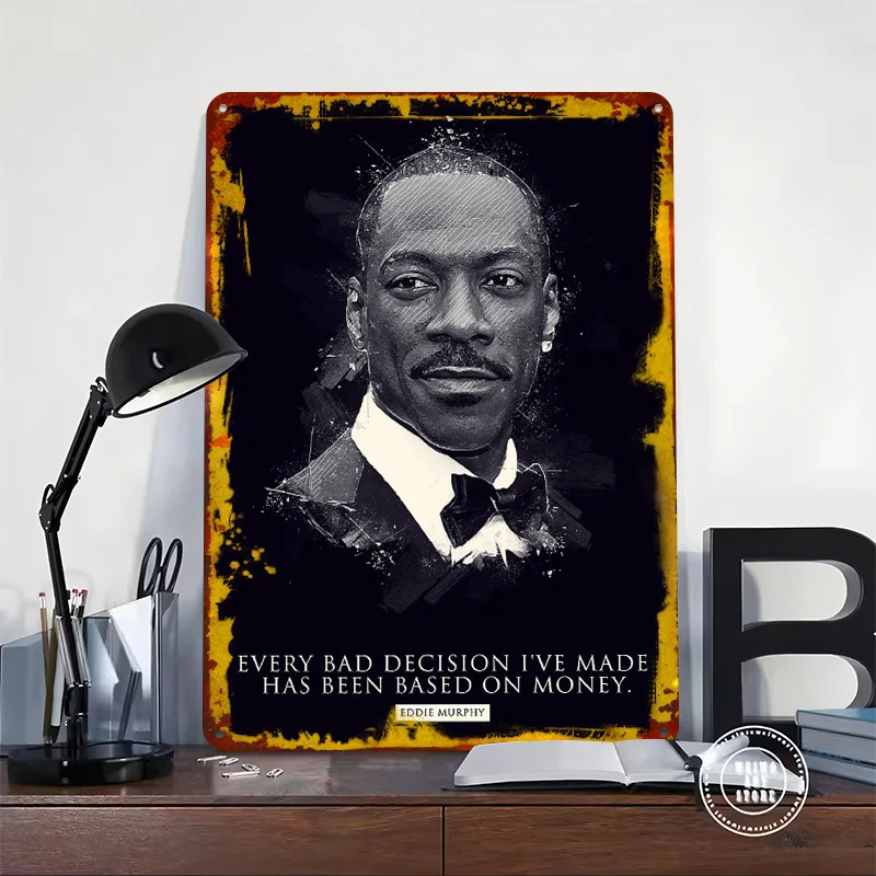 Eddie Murphy Quote Poster Customized Vintage Metal Signs Wall Art Retro Tin Plaque for Decoration Living Room Decor Men Man Cave