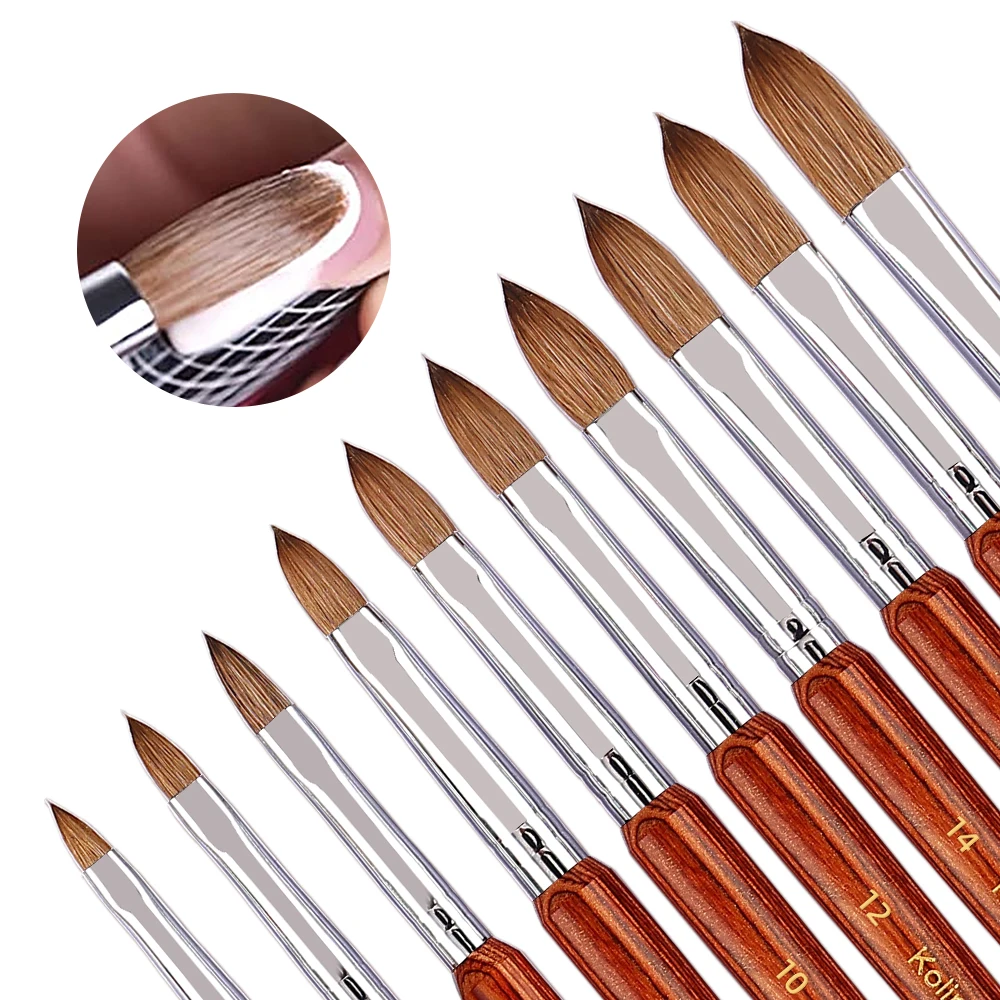 Sweet-Z 100% Kolinsky acryl nagelborstel ontwerp palissander handvat professionele manicure goede kwaliteit polish poeder maat 4 # -20 #