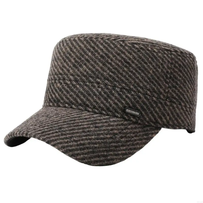 Men's Cold-Weather Woolen Cadet Hat with Textured Finish and Ear-Cover Sides 964A