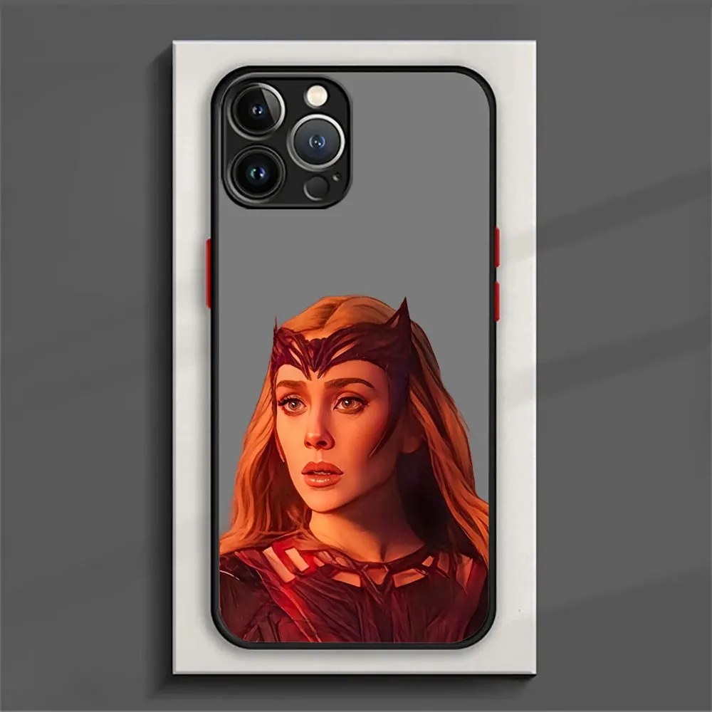 Etui na czarownice Marvel Wanda szkarłatne na Apple iPhone 15 14 13 12 11 XS Pro Max Mini 8 7 Plus SE X XR matowe etui na telefon