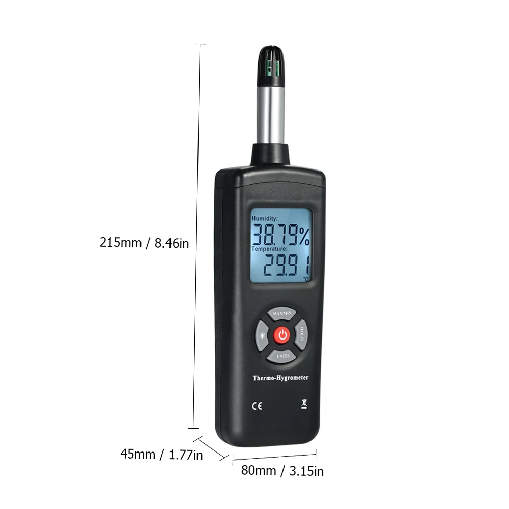 Digital LCD Thermometer Hygrometer High-Precision Temperature Humidity Meter Psychrometer Wet Bulb Dew Point Temperature Tester