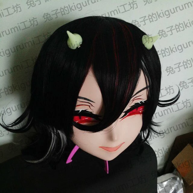 (KM174)Top Quality Handmade Female Resin Cosplay Japanese Role Play Kijin Seija Kigurumi Mask Crossdresser Doll Transgender Mask