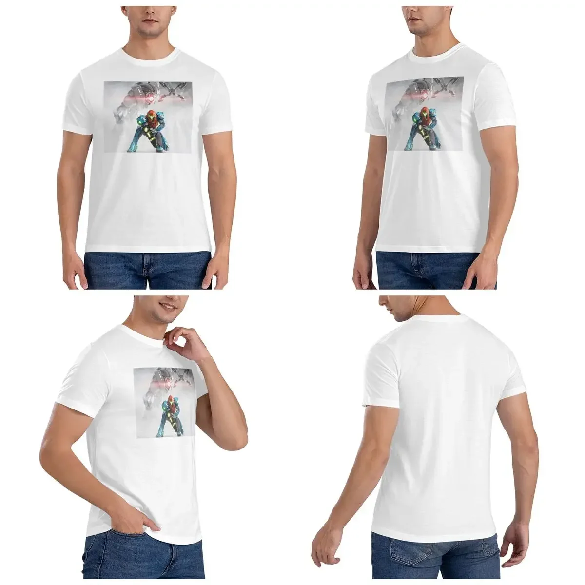 100% Cotton Metroid T-Shirt Men's Fashion Oversized T Shirt Men Crew Neck Summer Shirts Tops S-6XL