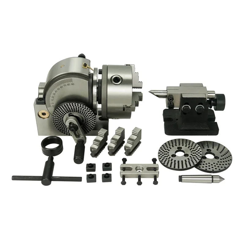 100mm 125mm 3-Jaw Chuck Precision Semi with Tailtop 3-15 Center Height for Milling Machine Universal Dividing Head BS-0 4/5 inch