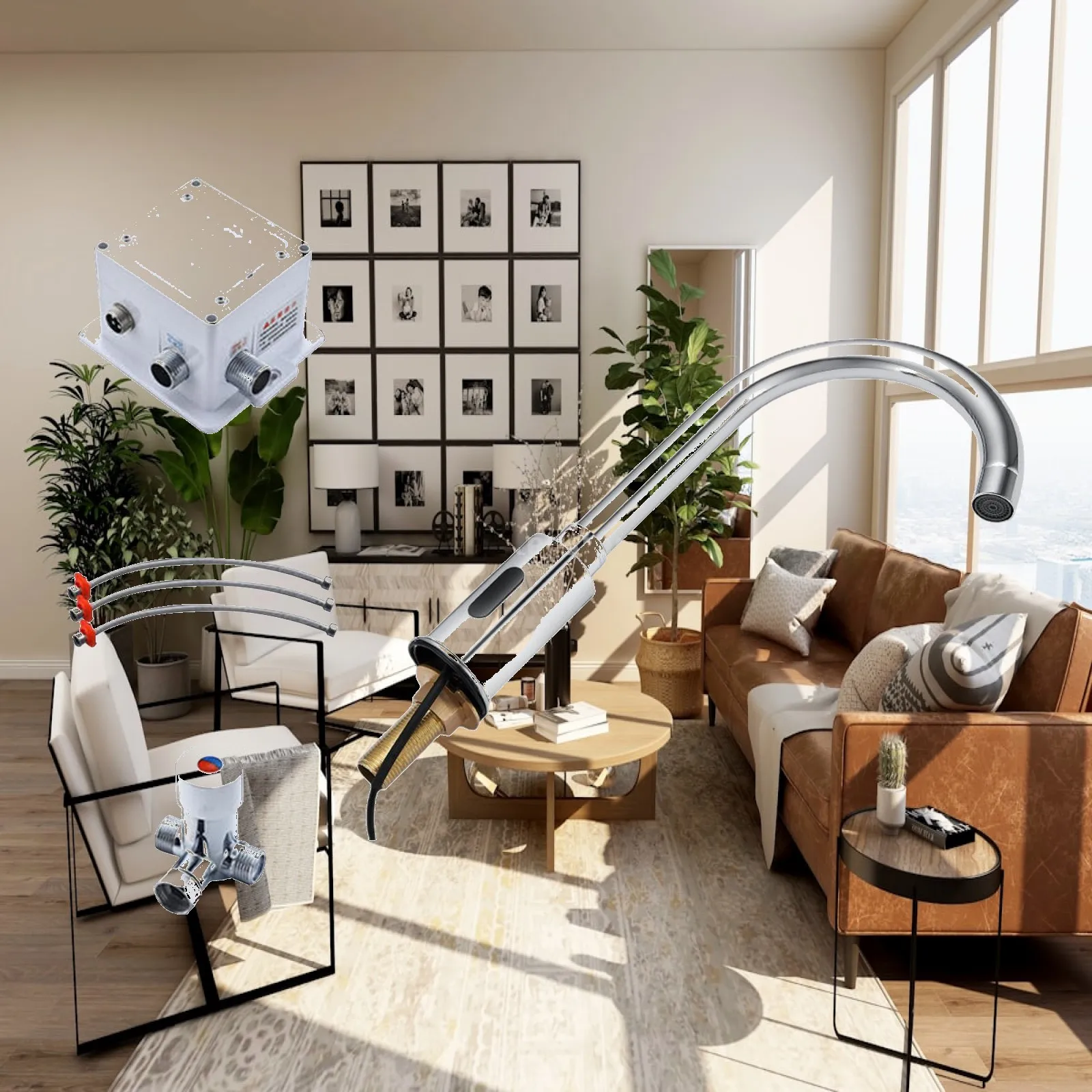 

Alloy Automatic Sensor Bathroom Sink Faucet Hot and Cold Mixer Modern Water Tap for Commercial Use