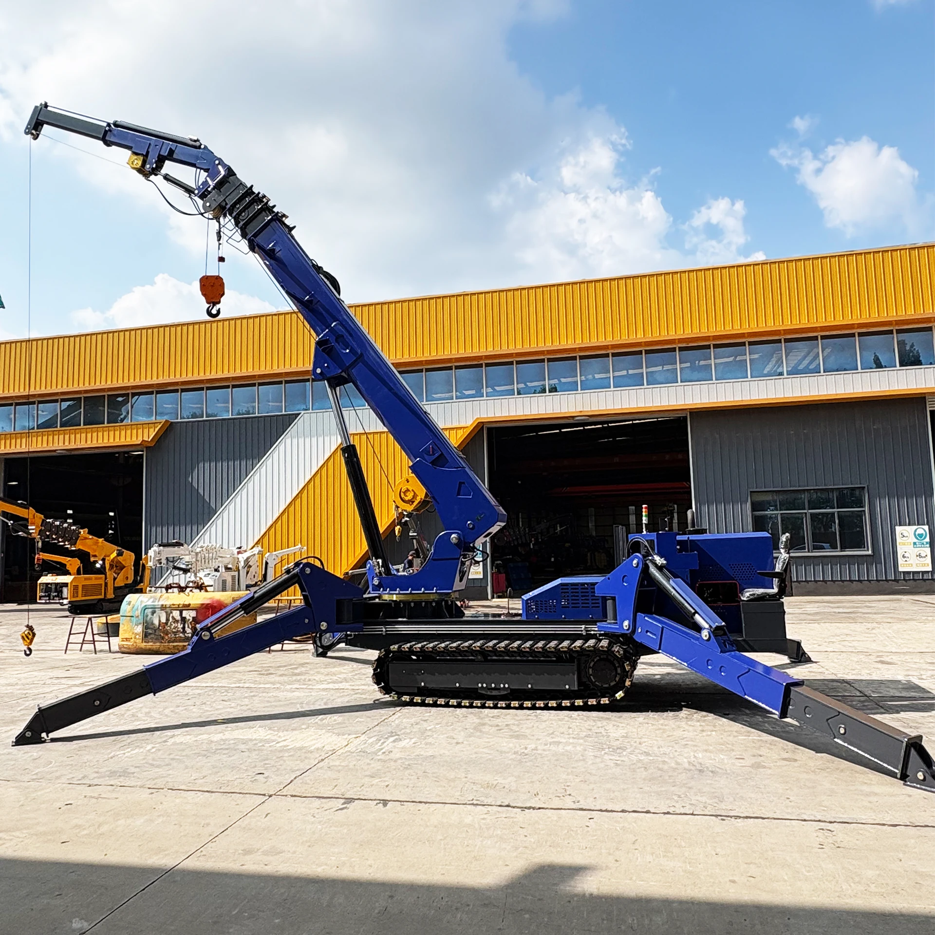 New Diesel Mini Lifting Crawler Crane 12 Ton Crawler Spider Crane Hydraulic Boom Lift Fly Jib Telescopic Small Spider Crane