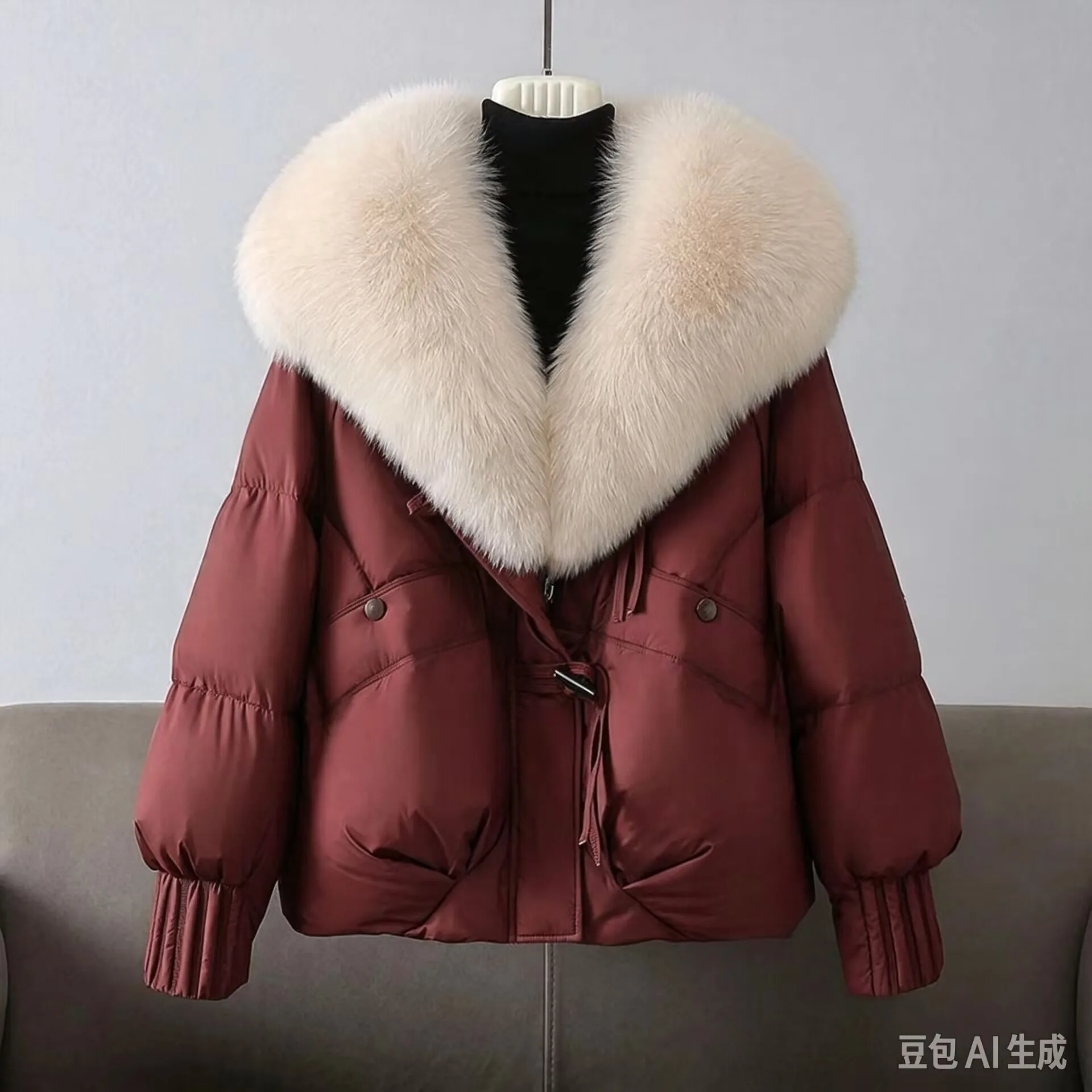 2026 New Women Down Cotton Coat Korean Fashion Big Collor Thicken Warm Puffer Overcoat Ladies Loose Parkas Cotton Jacket