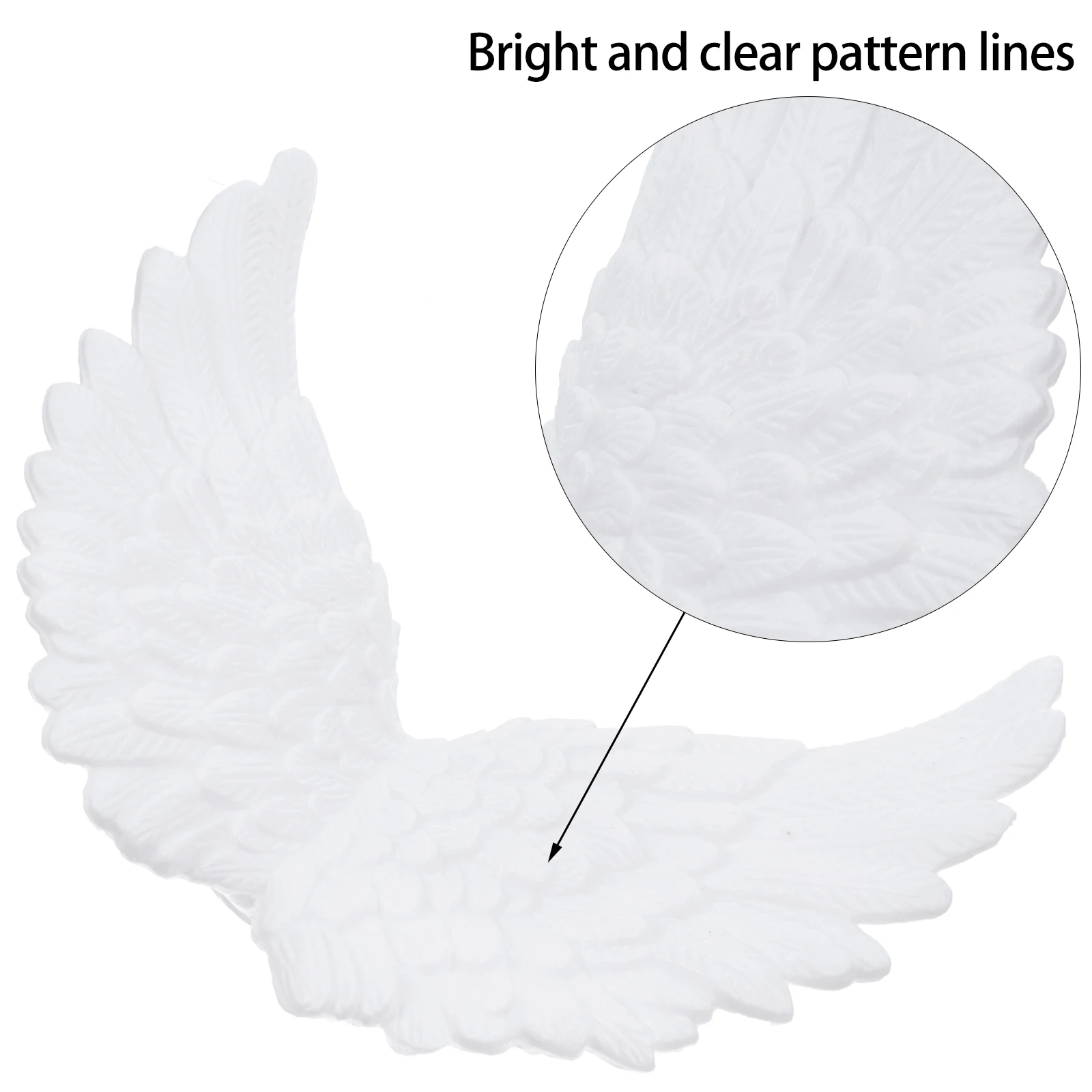 6 pçs asas de anjo acessórios plástico branco diy artesanato decoração para árvore de natal grinalda sinos de vento guirlanda decoração diy anjo